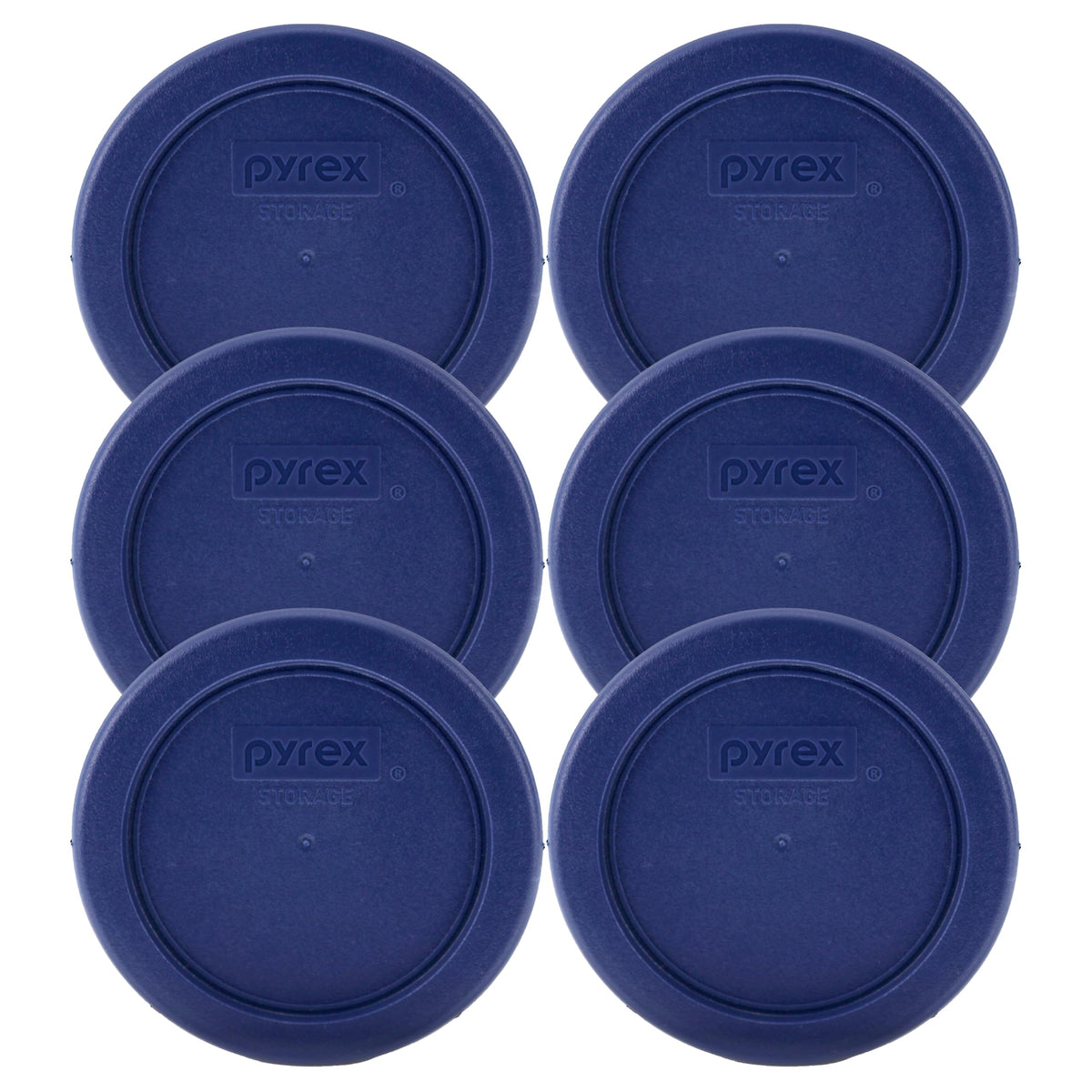 Pyrex 7202-PC 1-Cup dark blue replacement lids six-pack