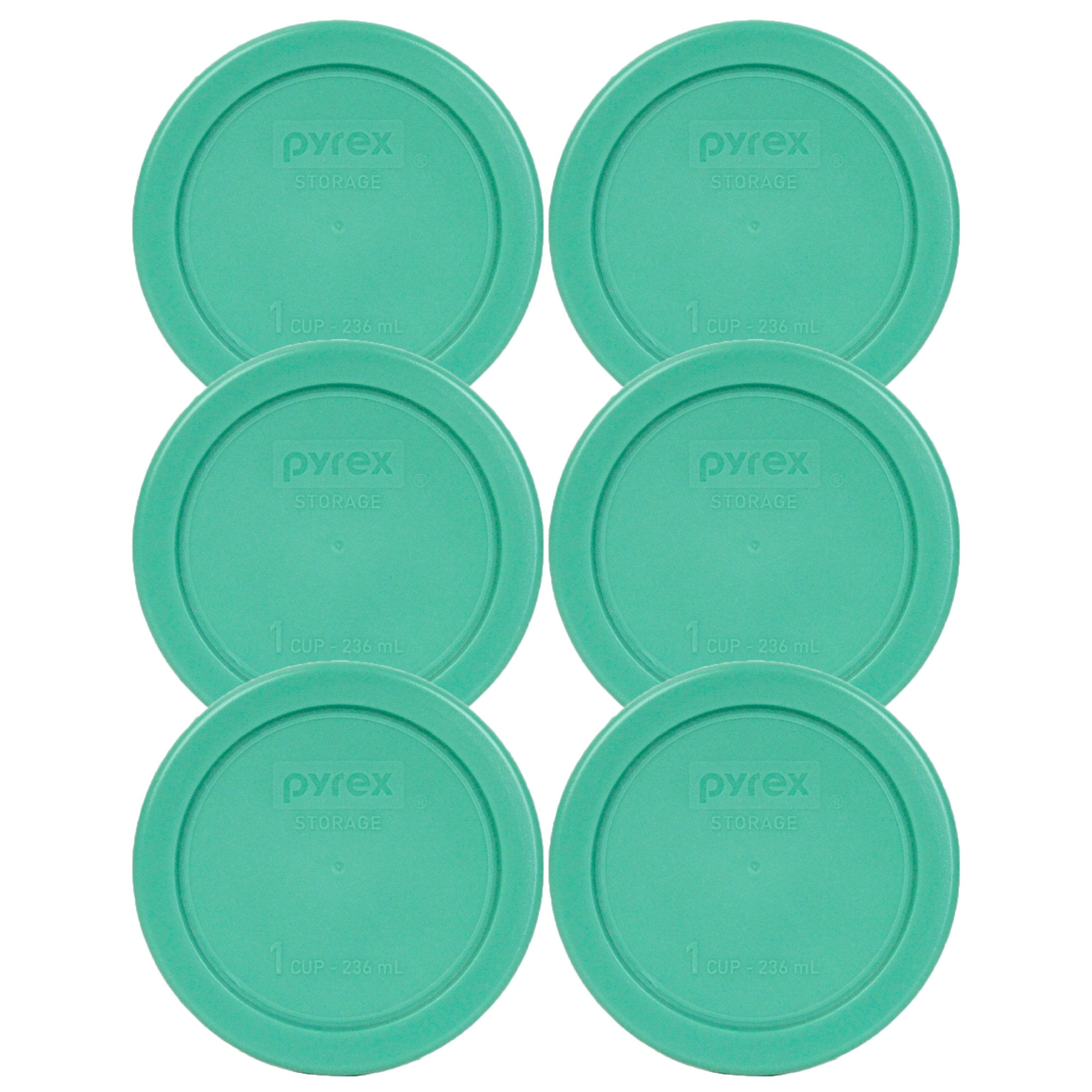 Six-pack Pyrex 7202-PC 1-Cup Green Food Storage Replacement Lids