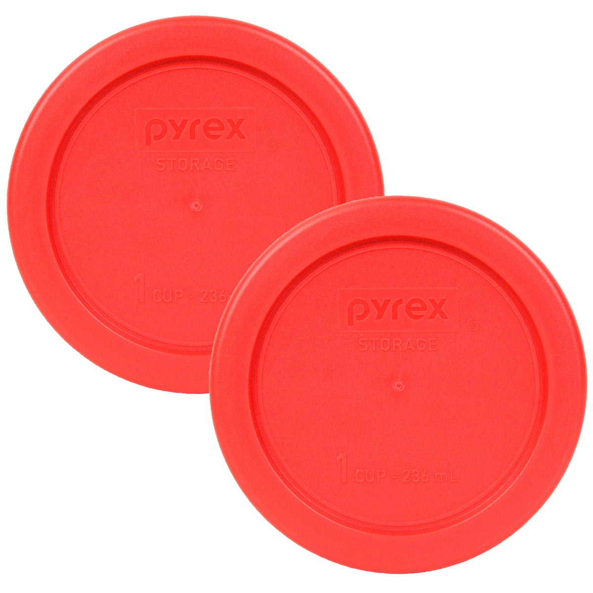 Pyrex 7202-PC 1-Cup Red Plastic Food Storage Lids