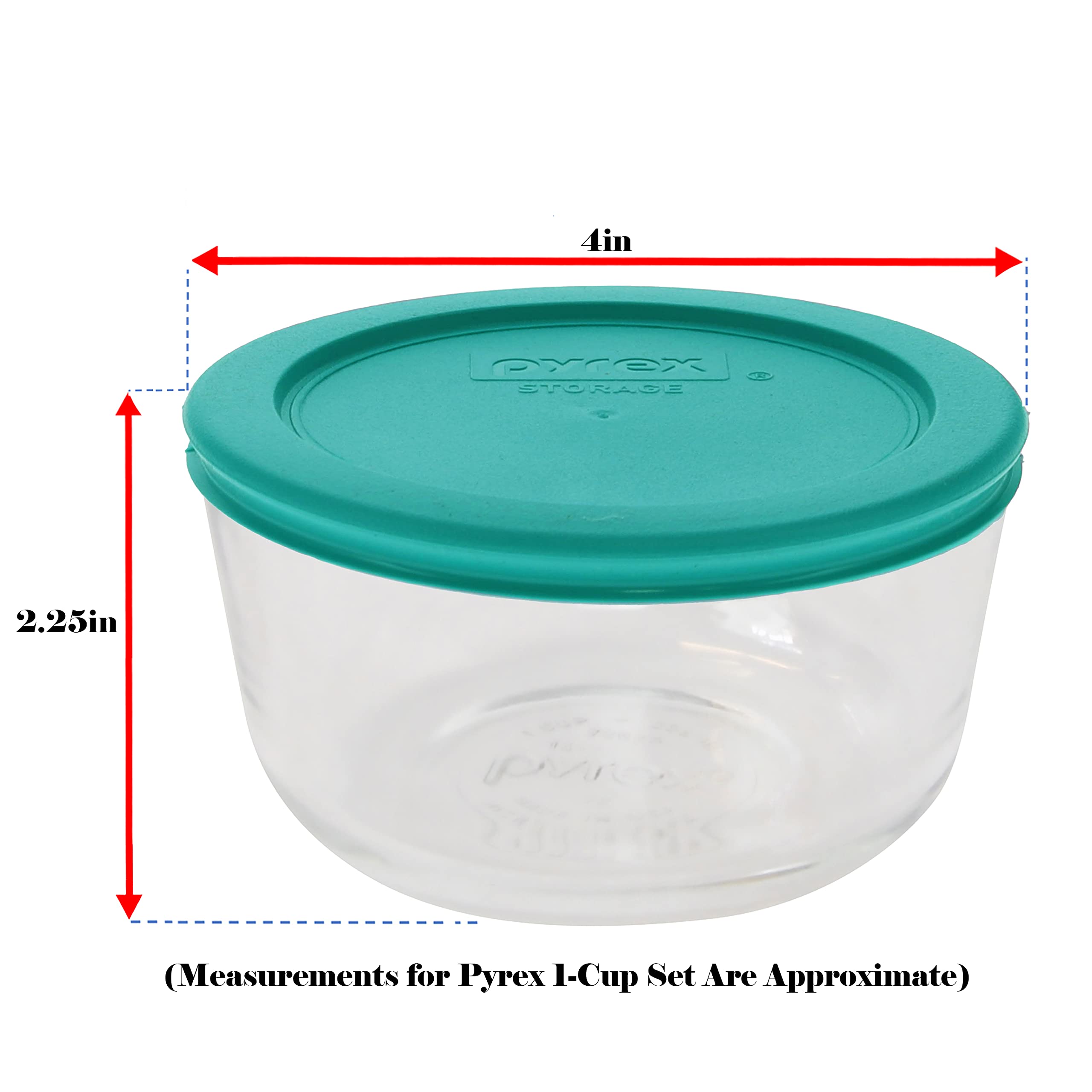 Pyrex 7202-PC turquoise lids image