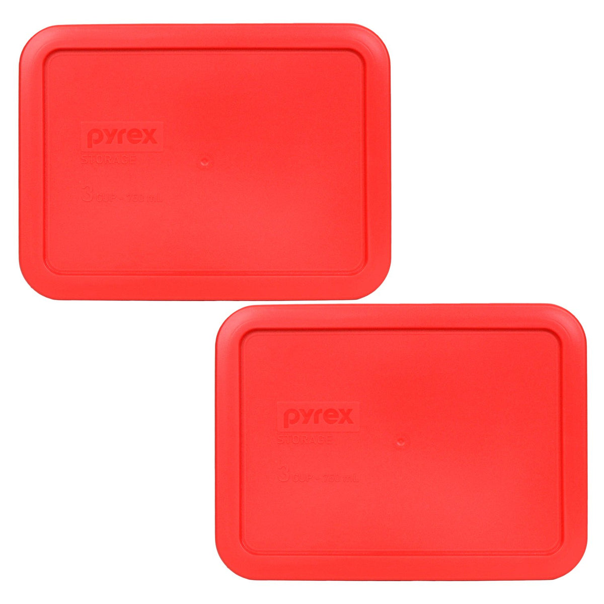 Pyrex 7210-PC 3-Cup red replacement lids 2-pack