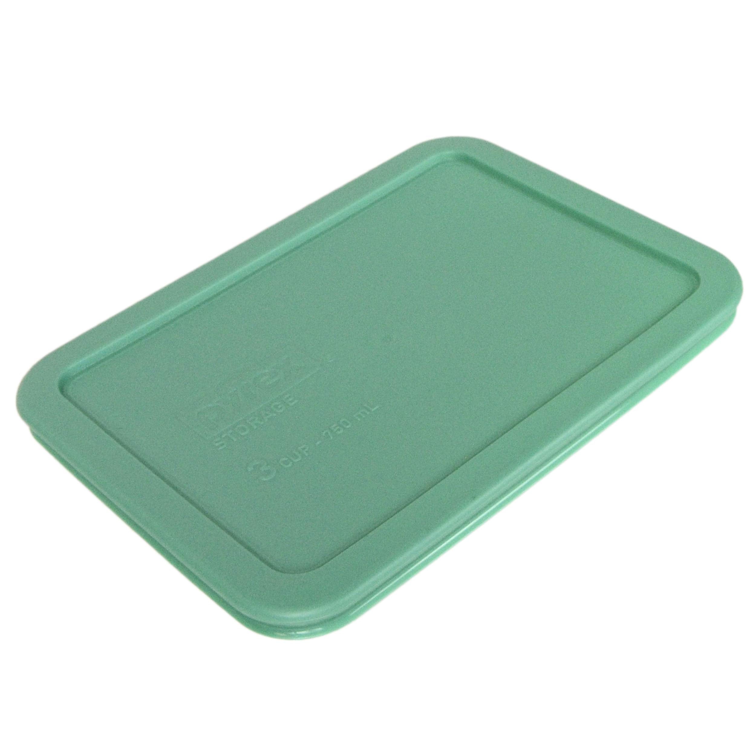 Light green Pyrex lid set for 3-Cup food storage