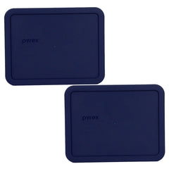 Two Pyrex 7211-PC blue lids for 6 cup food storage