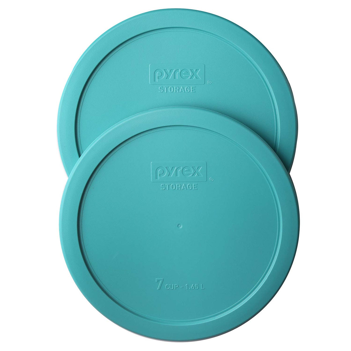 Pyrex 7402-PC turquoise lid 2-pack for 6/7 cup bowls