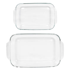 Pyrex Basics clear glass oblong baking dish 2-quart