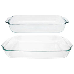 Pyrex Basics clear glass oblong baking dish 3-quart