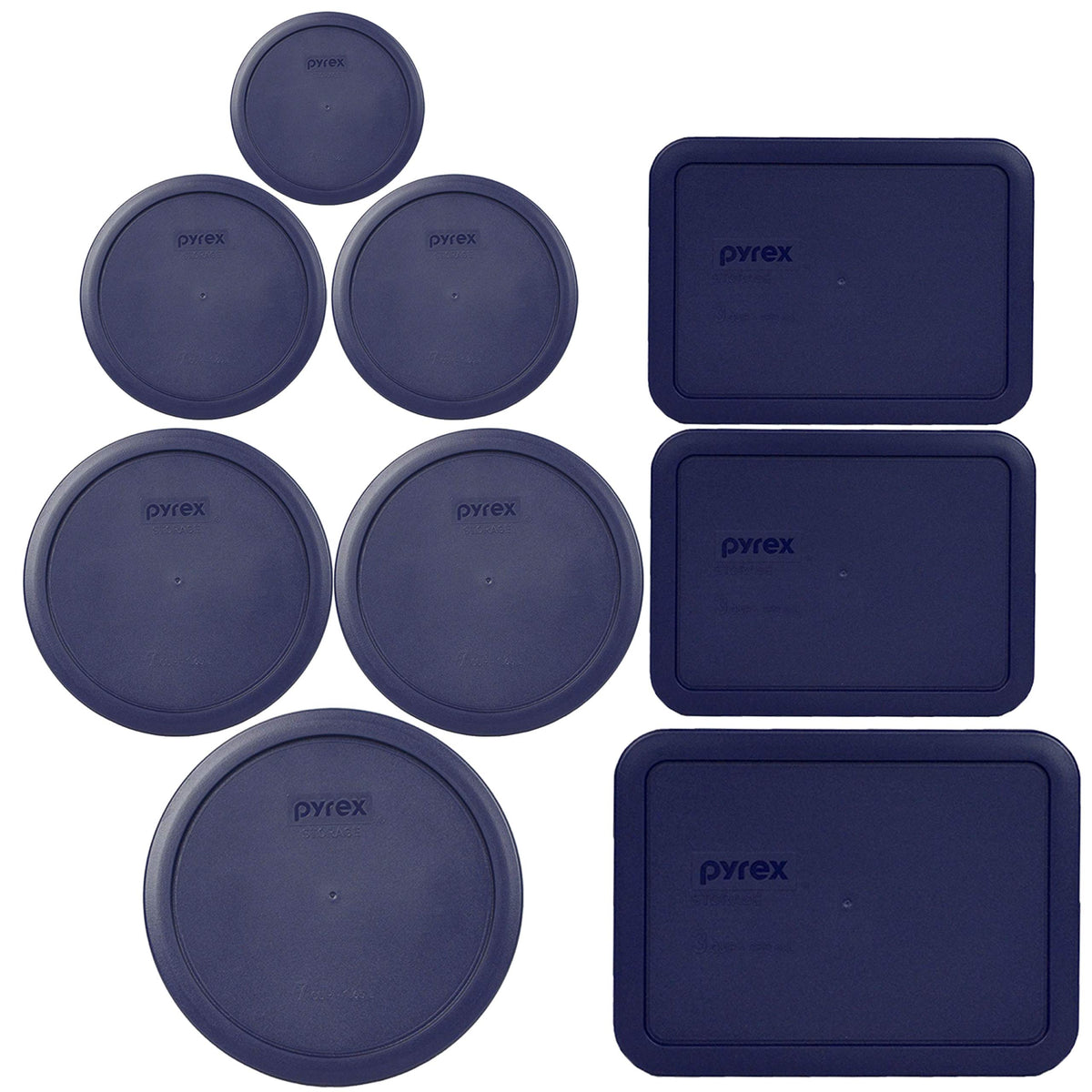 Pyrex bundle 9 items with blue lids