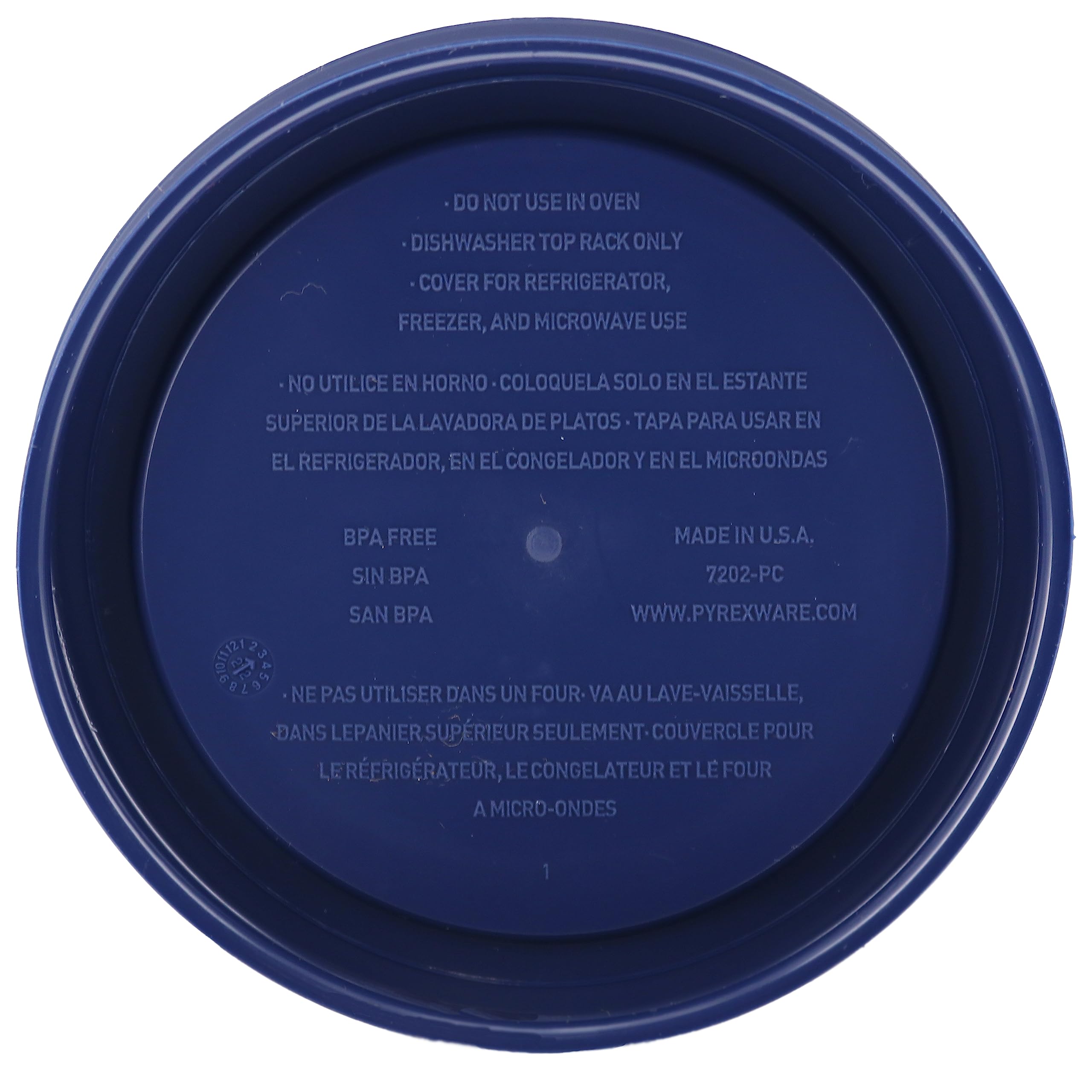 Dark blue lid for Pyrex 7202-PC 1-Cup container