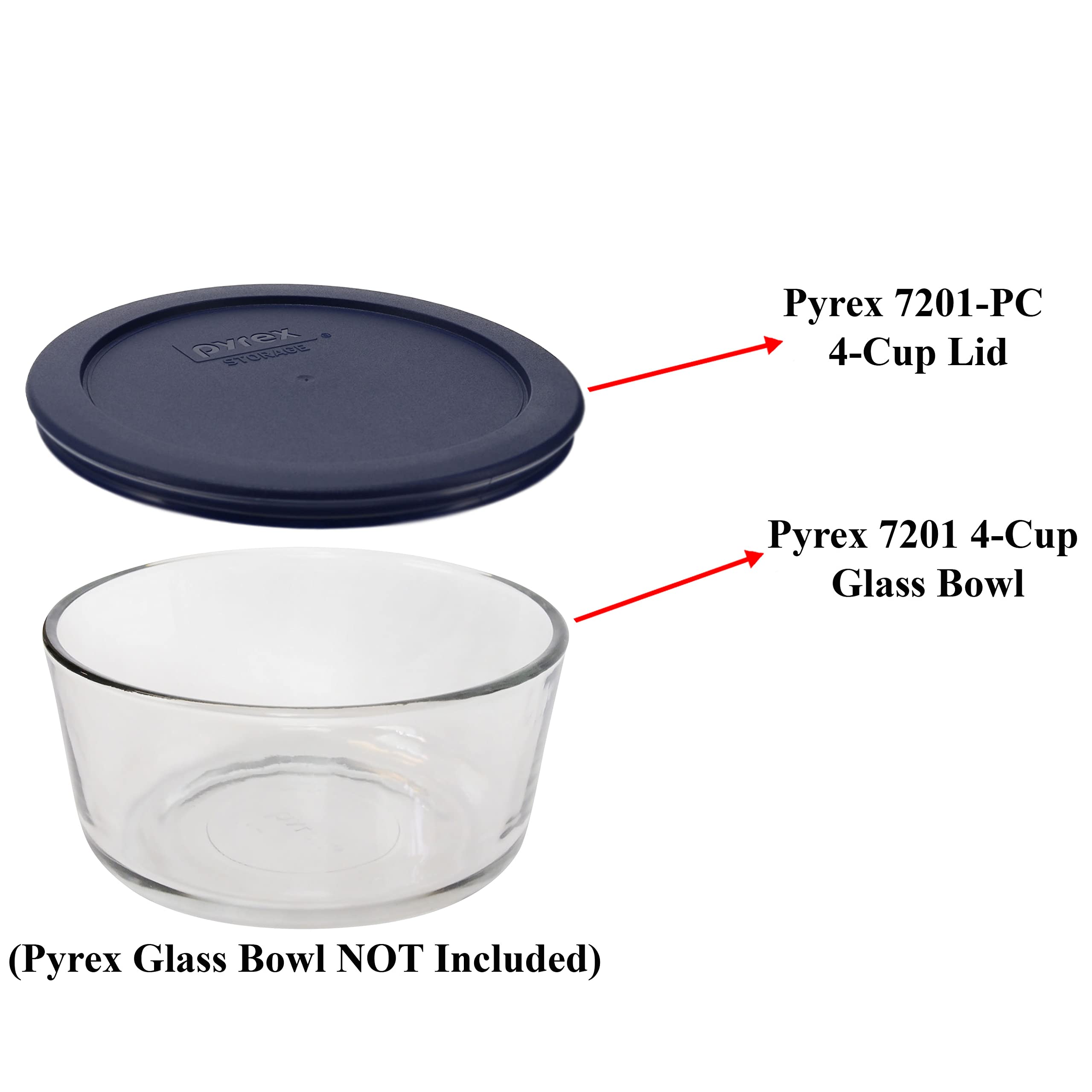Dark blue Pyrex lid 7201-PC round 4 cup