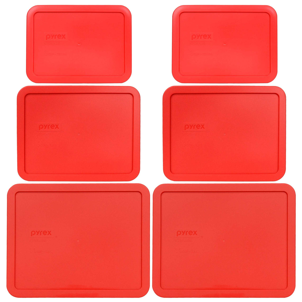Pyrex replacement lids red for 11-Cup 6-Cup and 3-Cup glass dishes