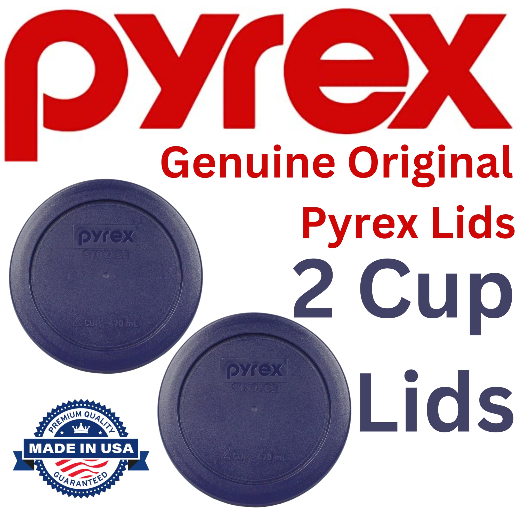 Made in USA Pyrex lid for 2 cup round storage