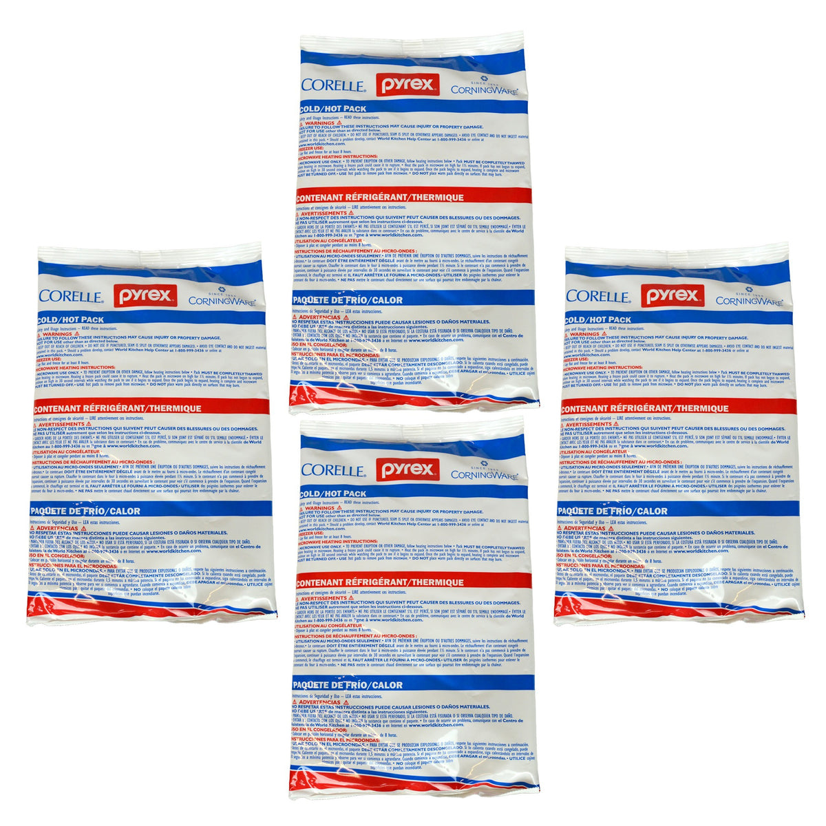 Pyrex Portables Large Hot Cold Pack 4-Pack Made in USA