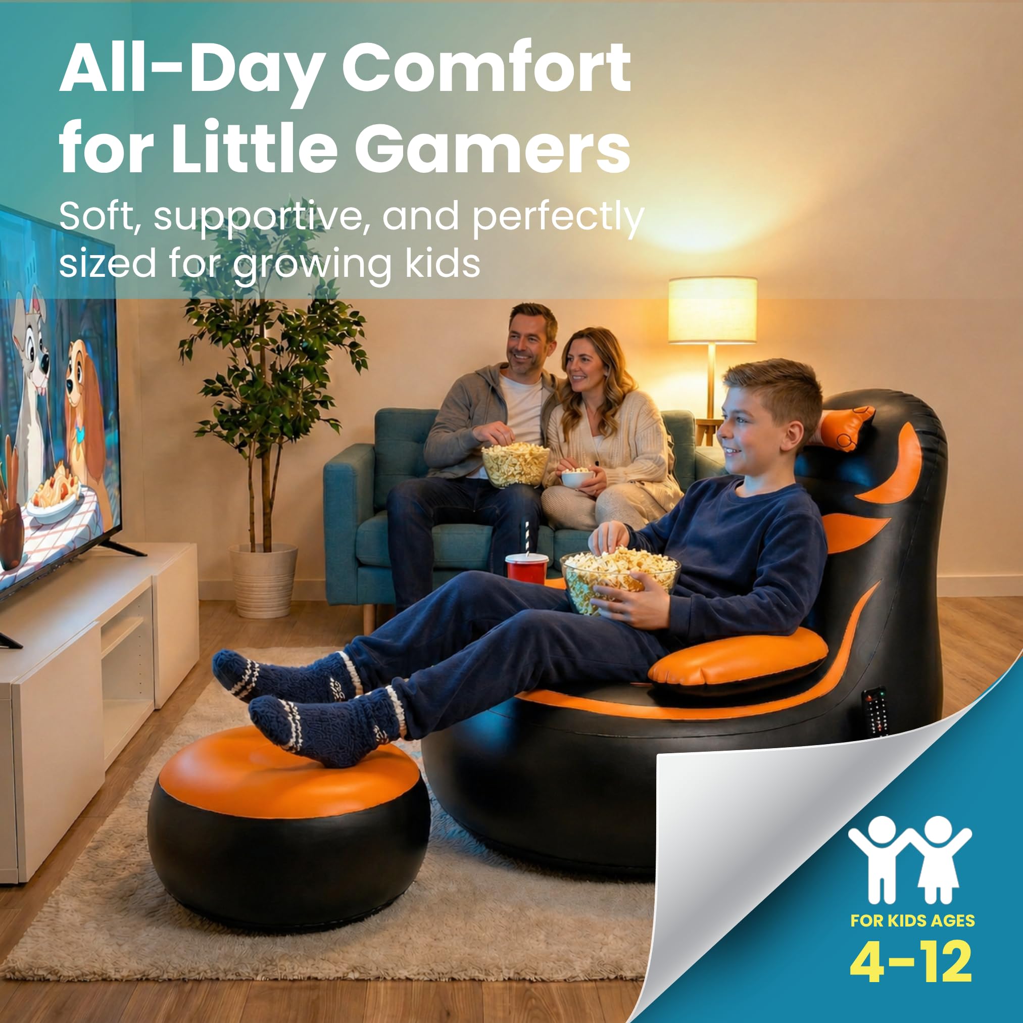 Lightweight inflatable chair for kids 4-12