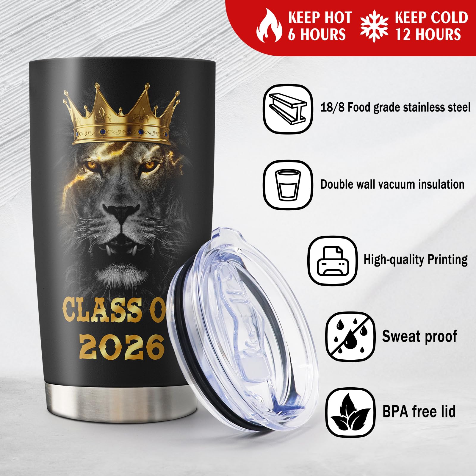 graduation gifts tumbler 20oz class of 2026 theme