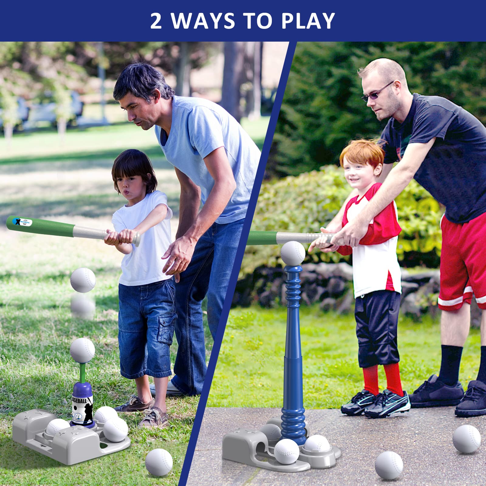 QDRAGON 2 in 1 T Ball Set with automatic pitching machine product image