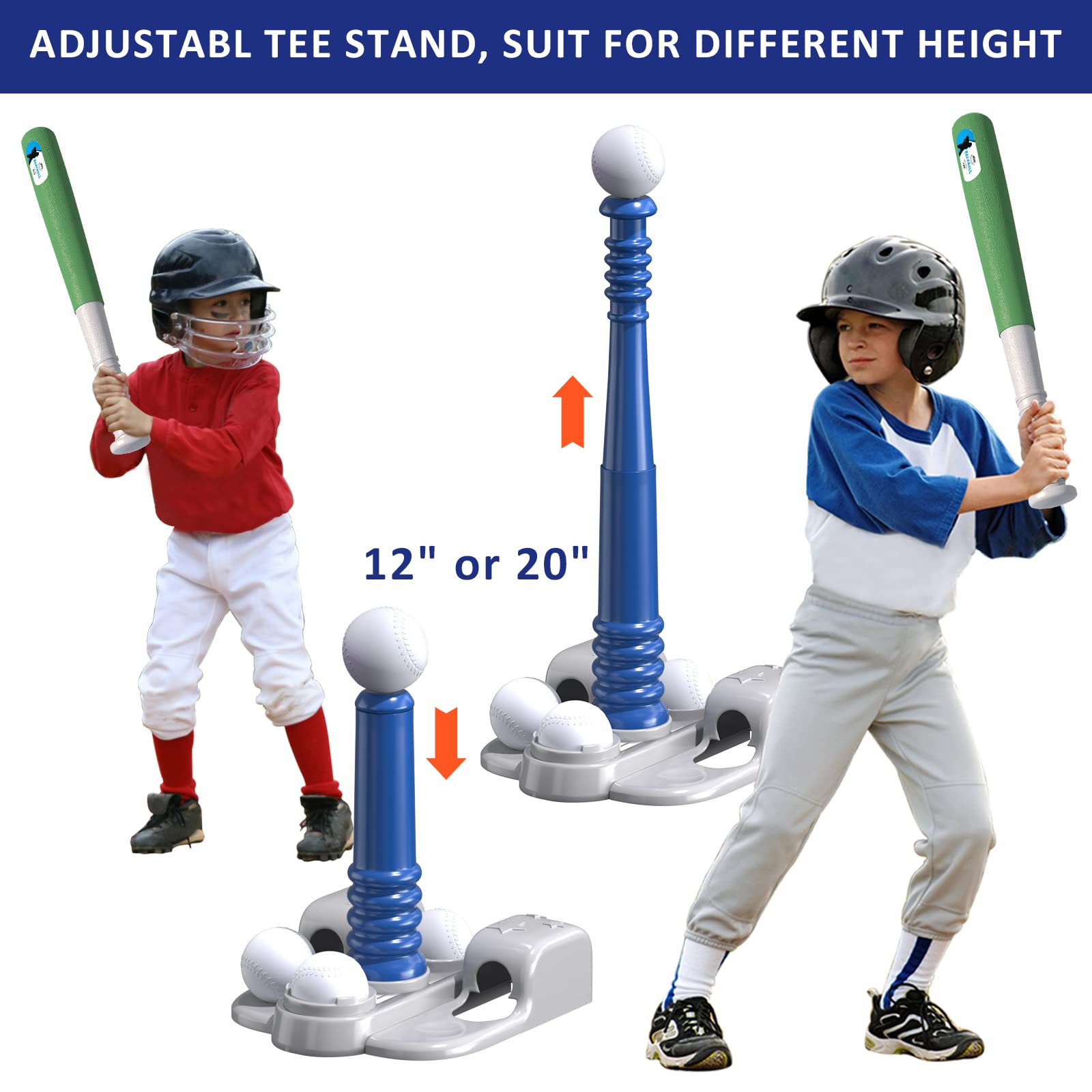 Stretchable bat for portable T Ball Set