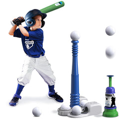 QDRAGON T Ball Set for kids with batting tee and base