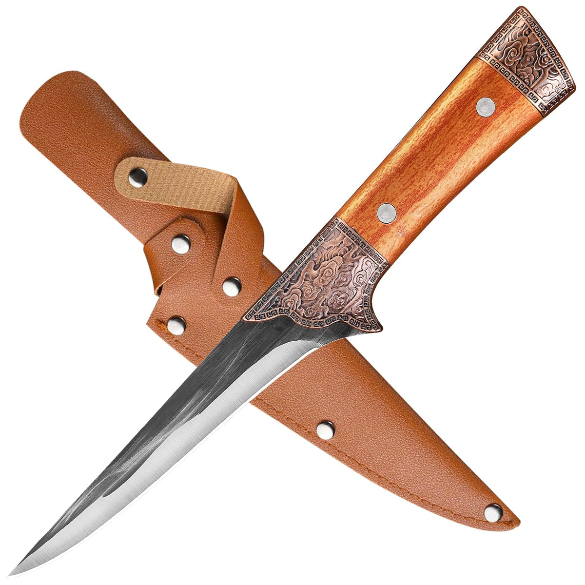 QEGNOBOK 6inch boning knife curved blade and non-slip PP handle
