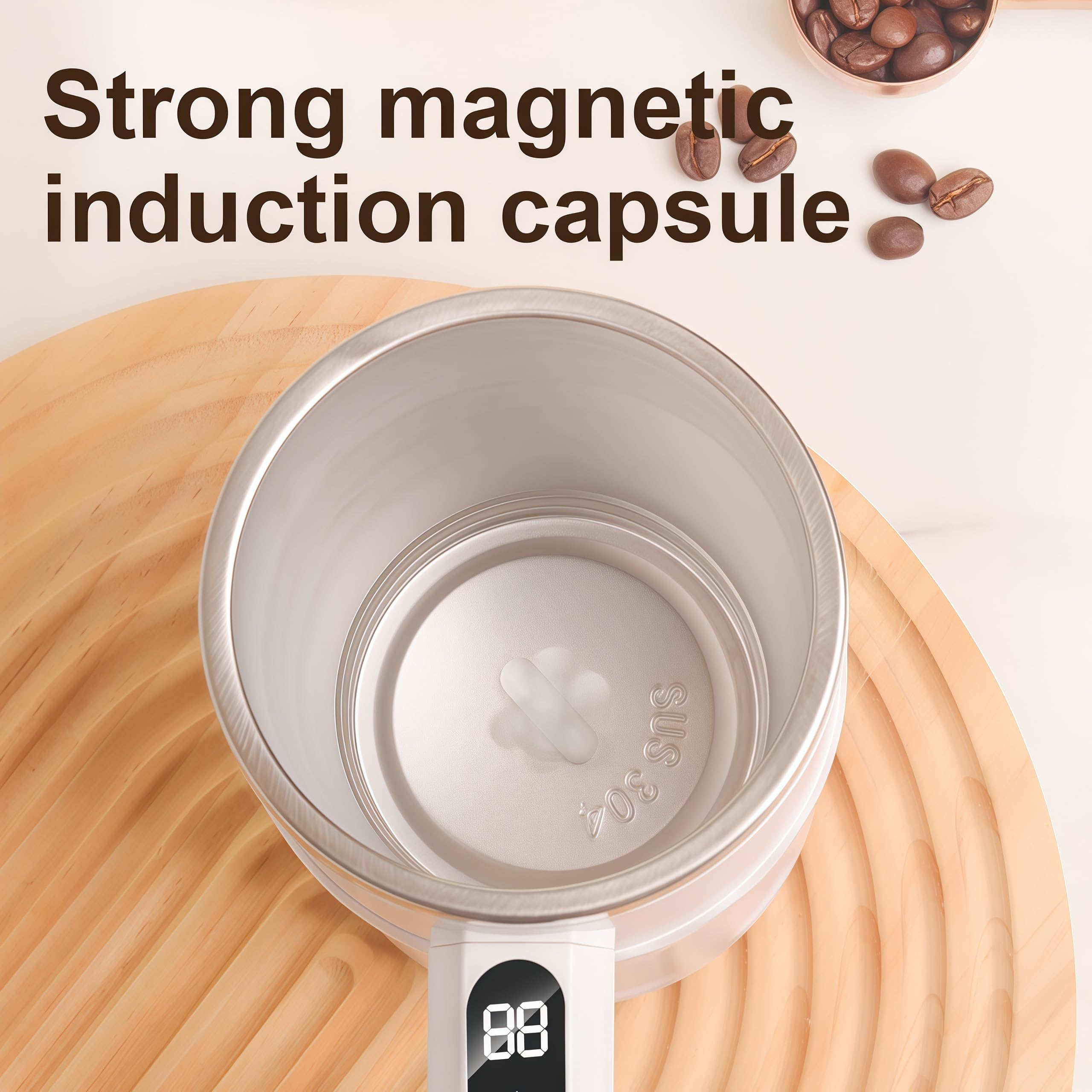 Packaging contents for Qevcumuk self stirring mug including manual and cable