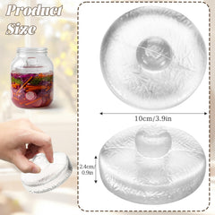 Heavy-duty glass fermentation weights for sauerkraut and kimchi with easy grip