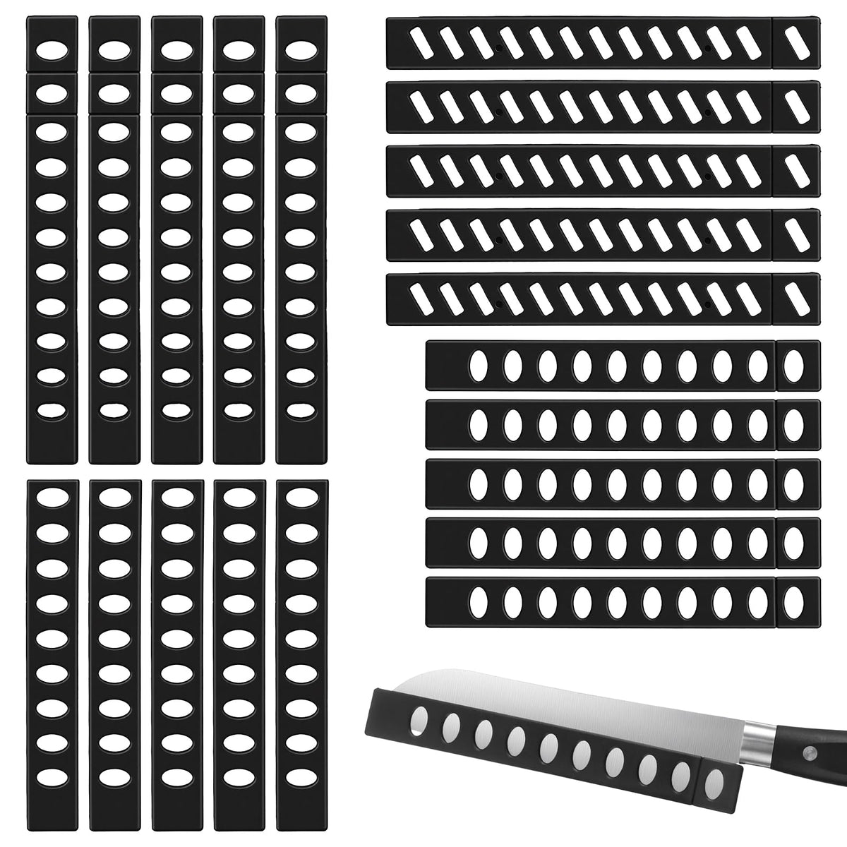 QFGasre 20pcs knife sheath set black PP
