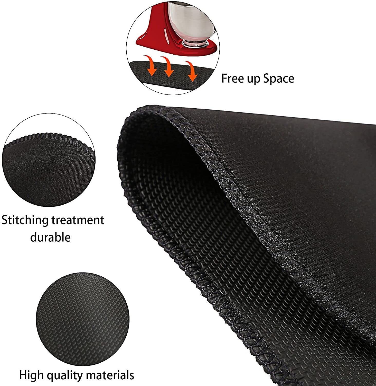 Countertop appliance slider mat durable rubber and cloth