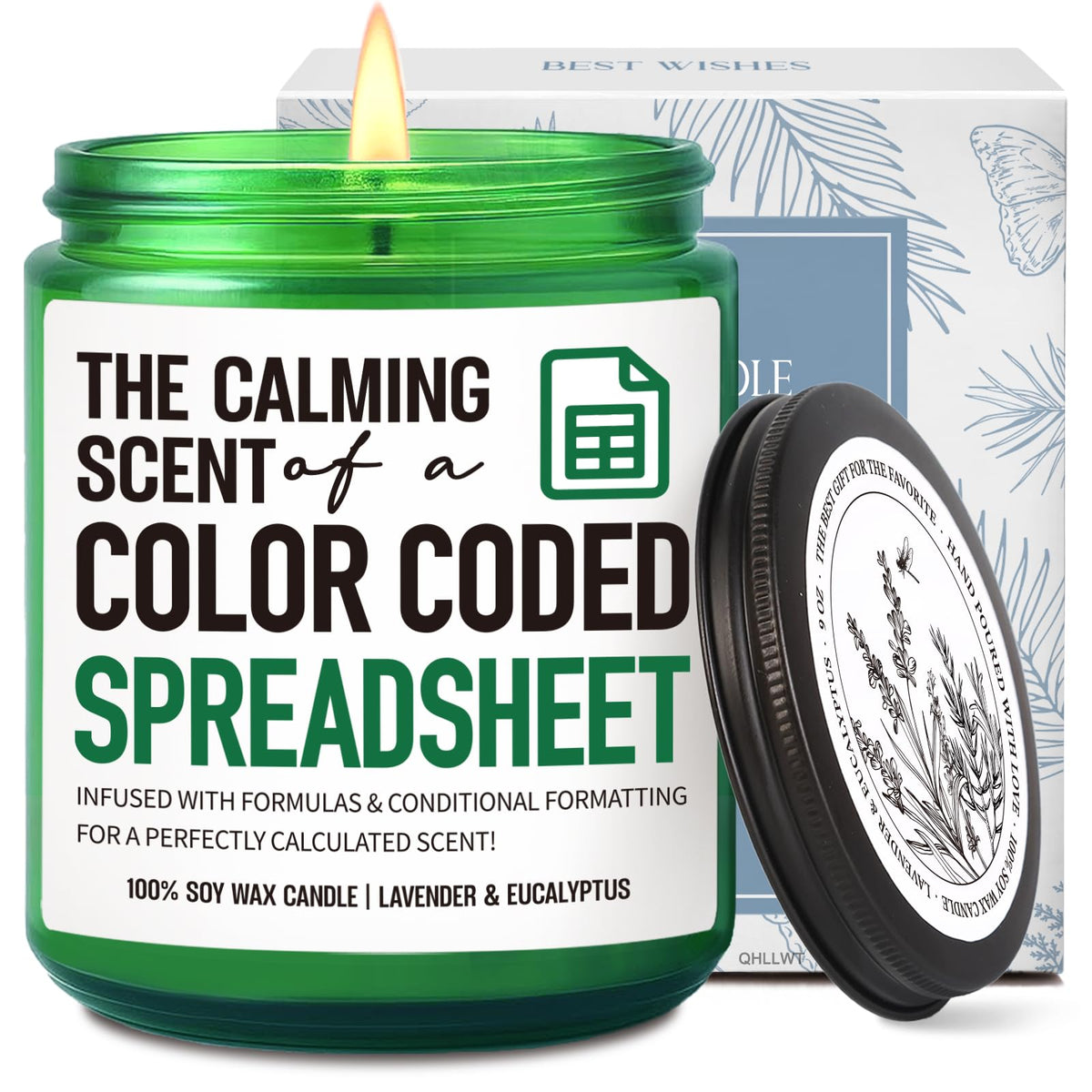 QHLLWTAccountant Candle Gift in a 9-oz glass jar