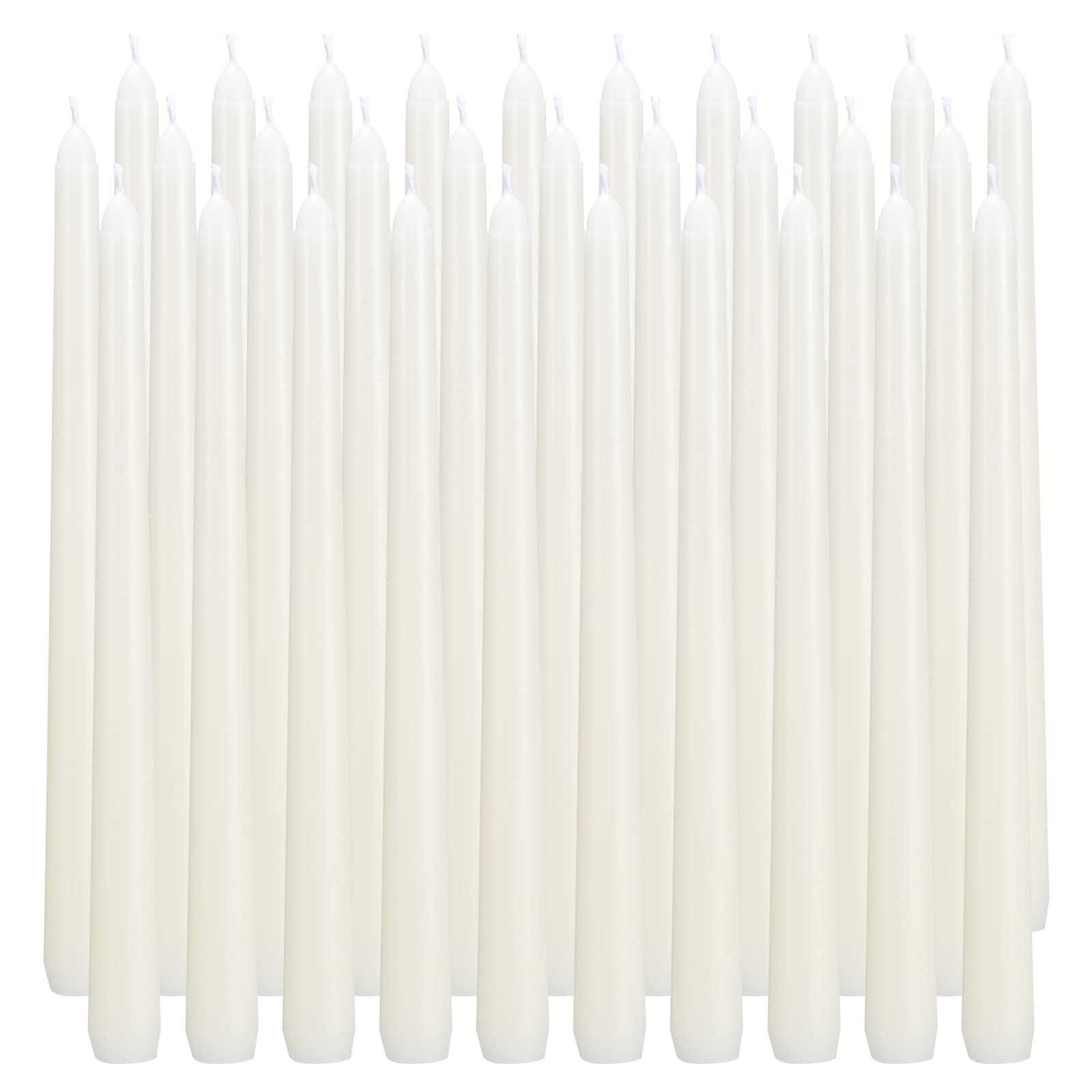 qinxiang ivory taper candles 30 pack on white background