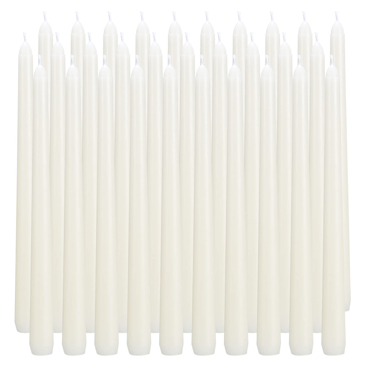 qinxiang ivory taper candles 30 pack on white background