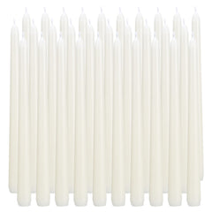 qinxiang ivory taper candles 30 pack on white background