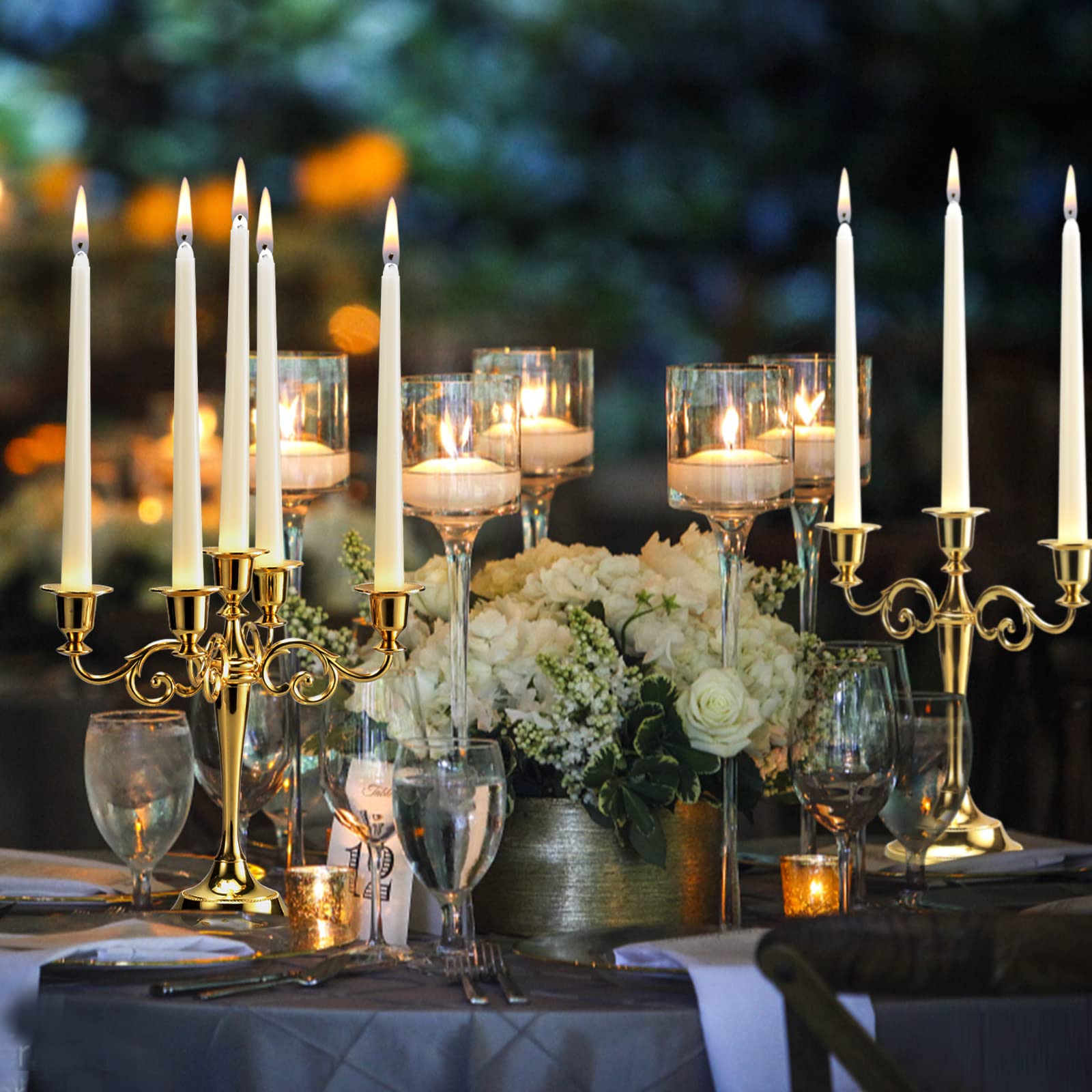 30 pack ivory taper candles burn time 7-8 hours visual