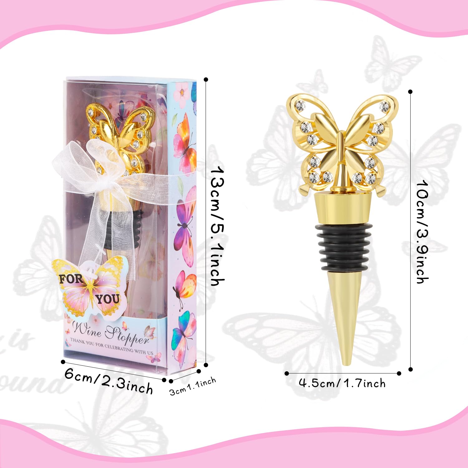 Qonmpcvu 30PCS butterfly wine stopper set