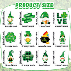 Irish green foil swirl decor with shamrock clover motifs