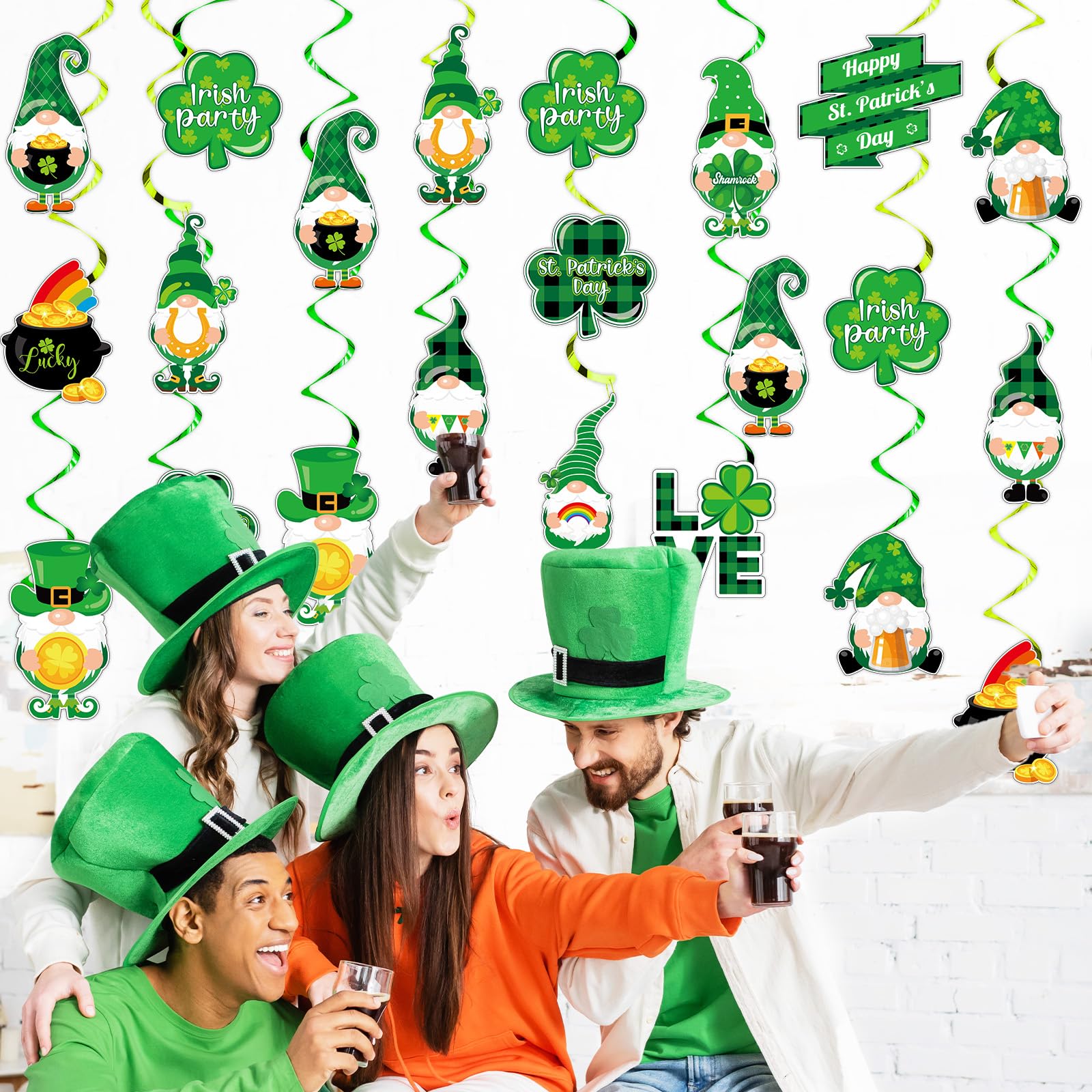 St Patricks Day ceiling wall and door decor by QOUBAI
