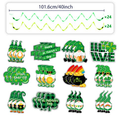 St Patricks Day hanging swirls in light and dark green by QOUBAI