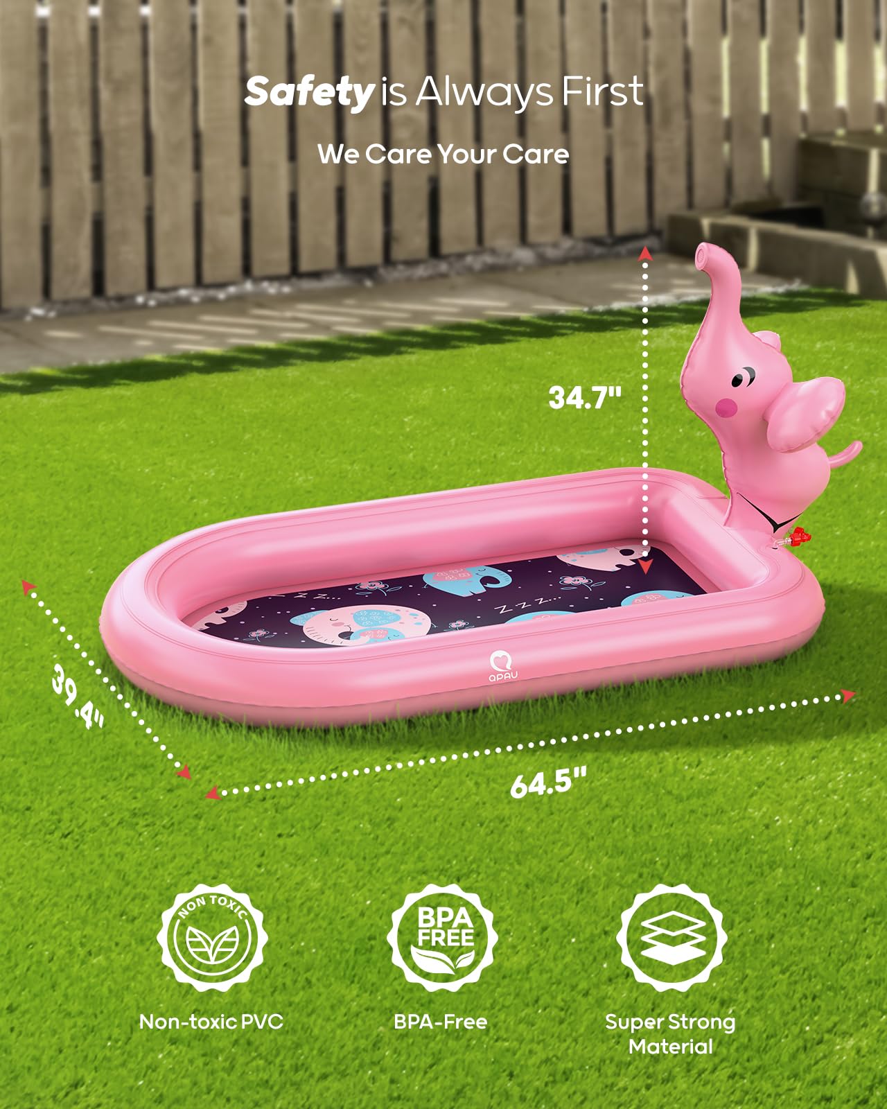 Inflatable water play pool for toddlers ready to set up