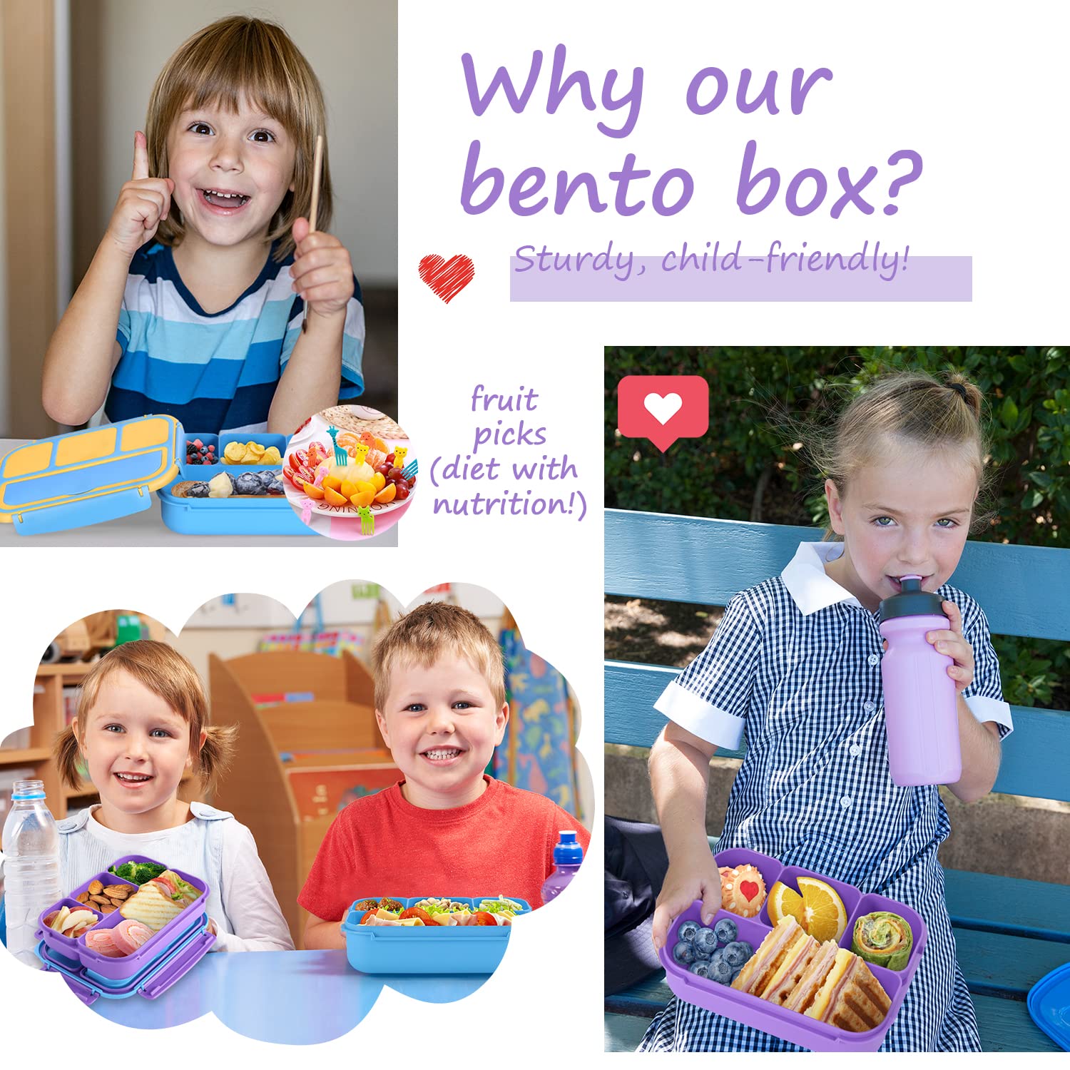 QQKO bento lunch box suitable for ages 6 to 99