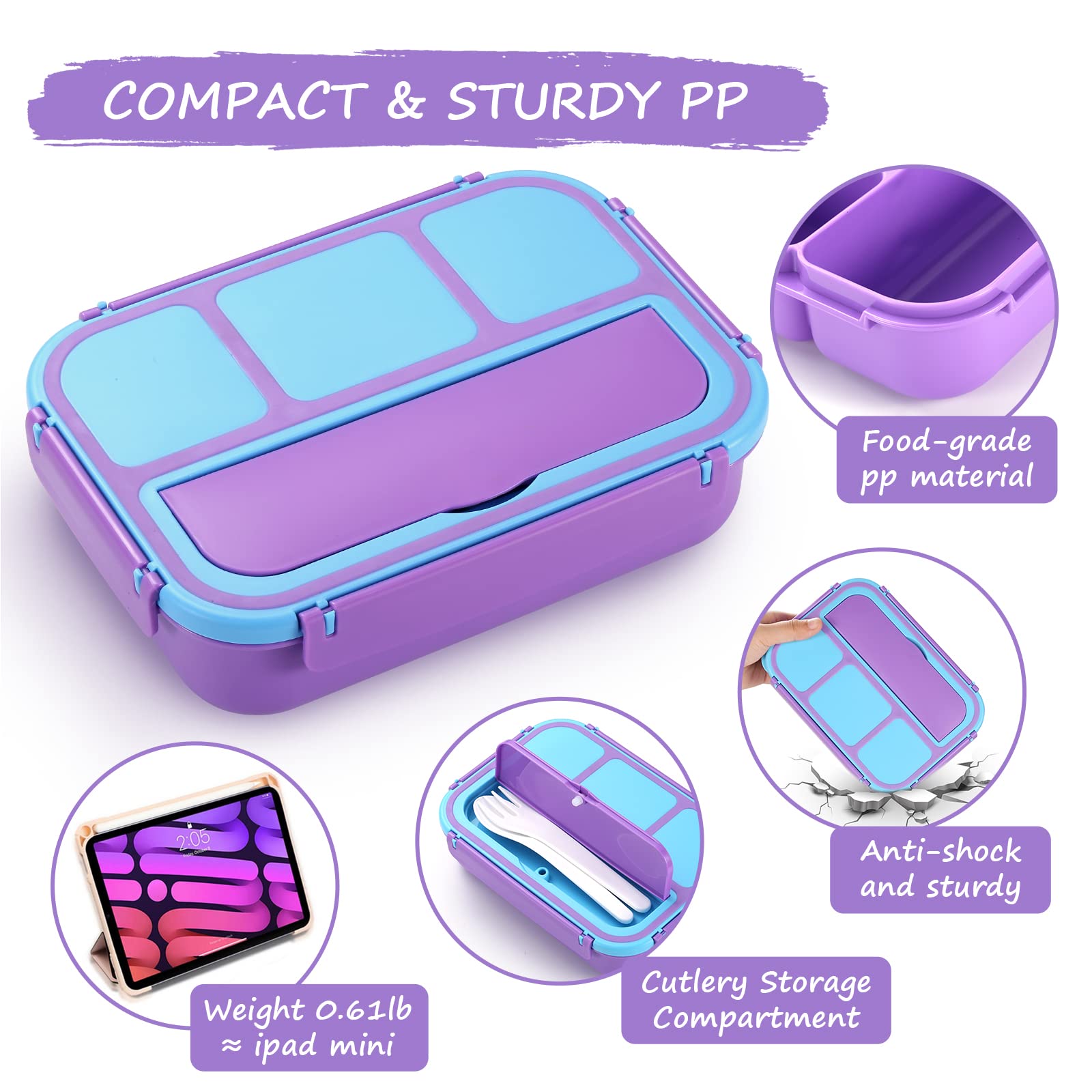 QQKO lunch box with animal food picks included