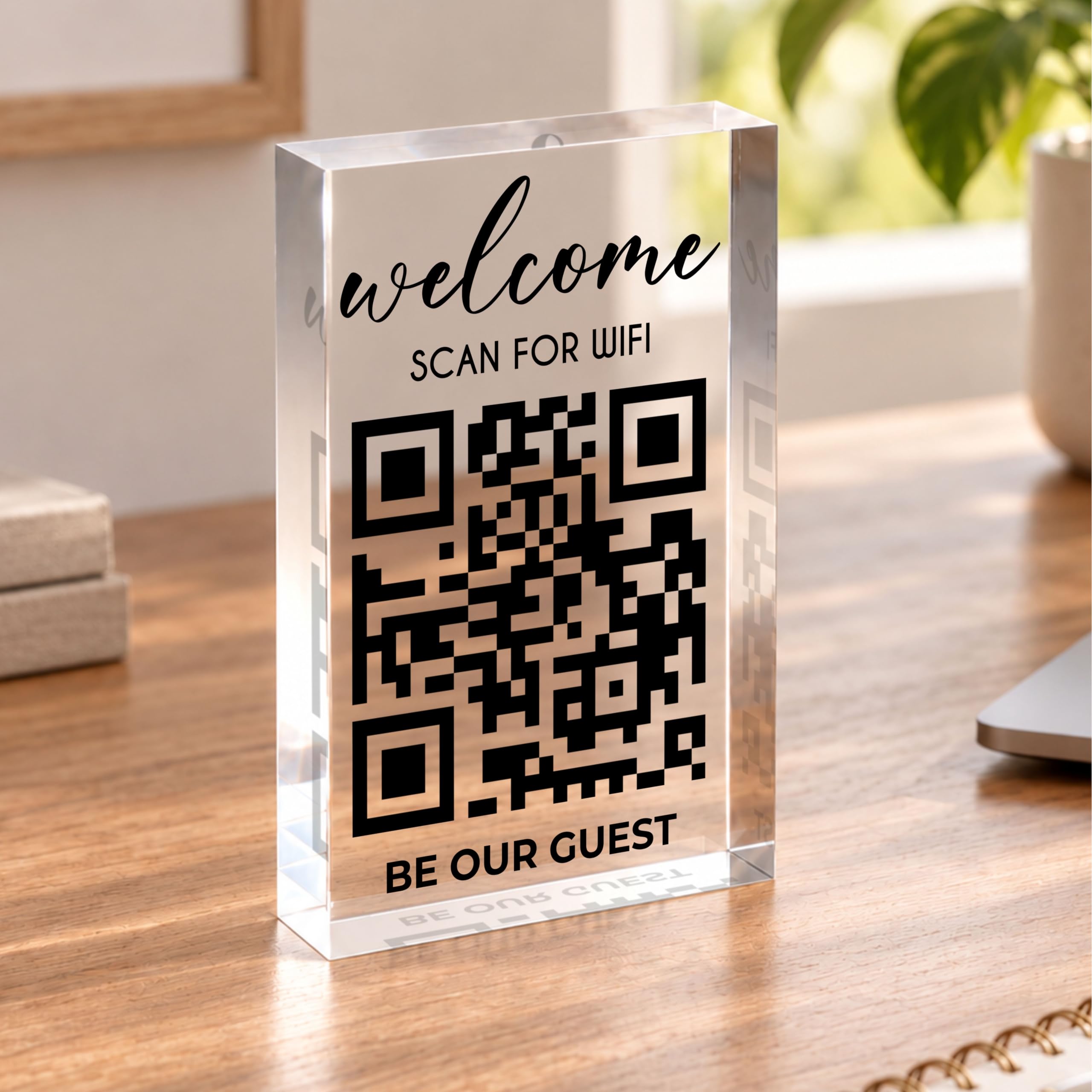 QR code wifi sign for quick network connection