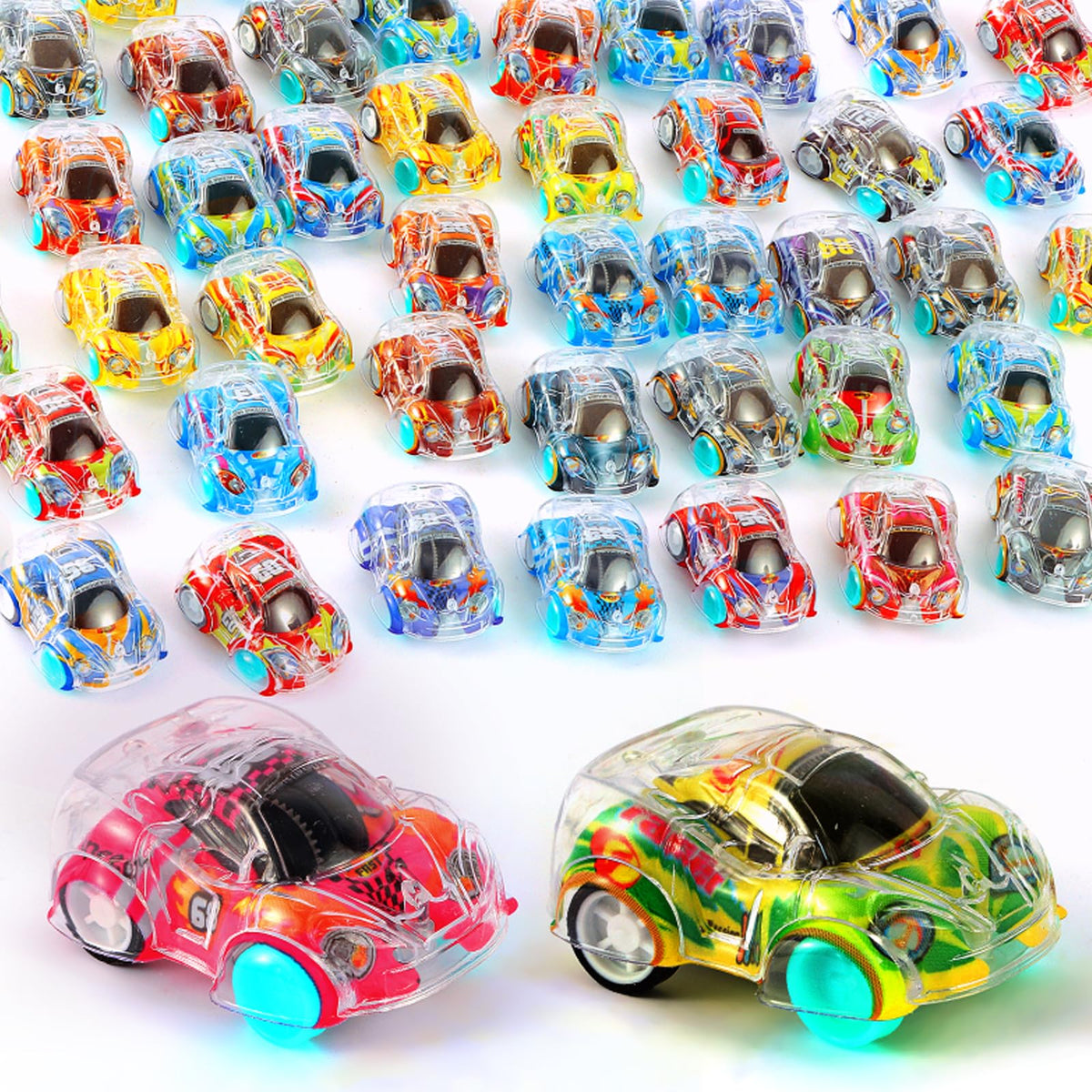 QSONSELL 50 Pcs Mini Pull Back Cars assorted colors