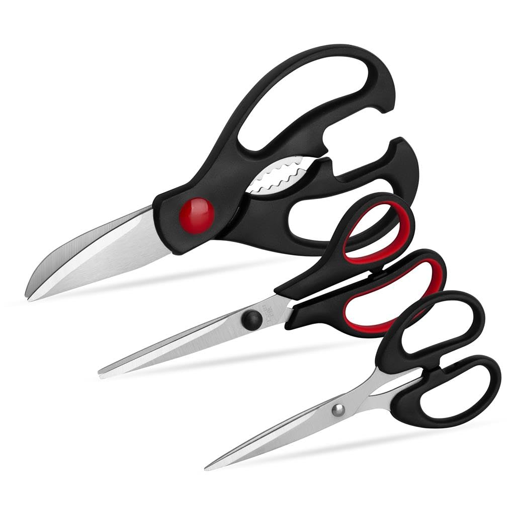 QtoiKce Kitchen Scissors 3 Pack All Purpose