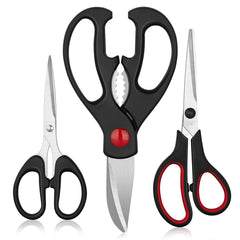 Ergonomic Non Slip Handle Kitchen Scissors Pack