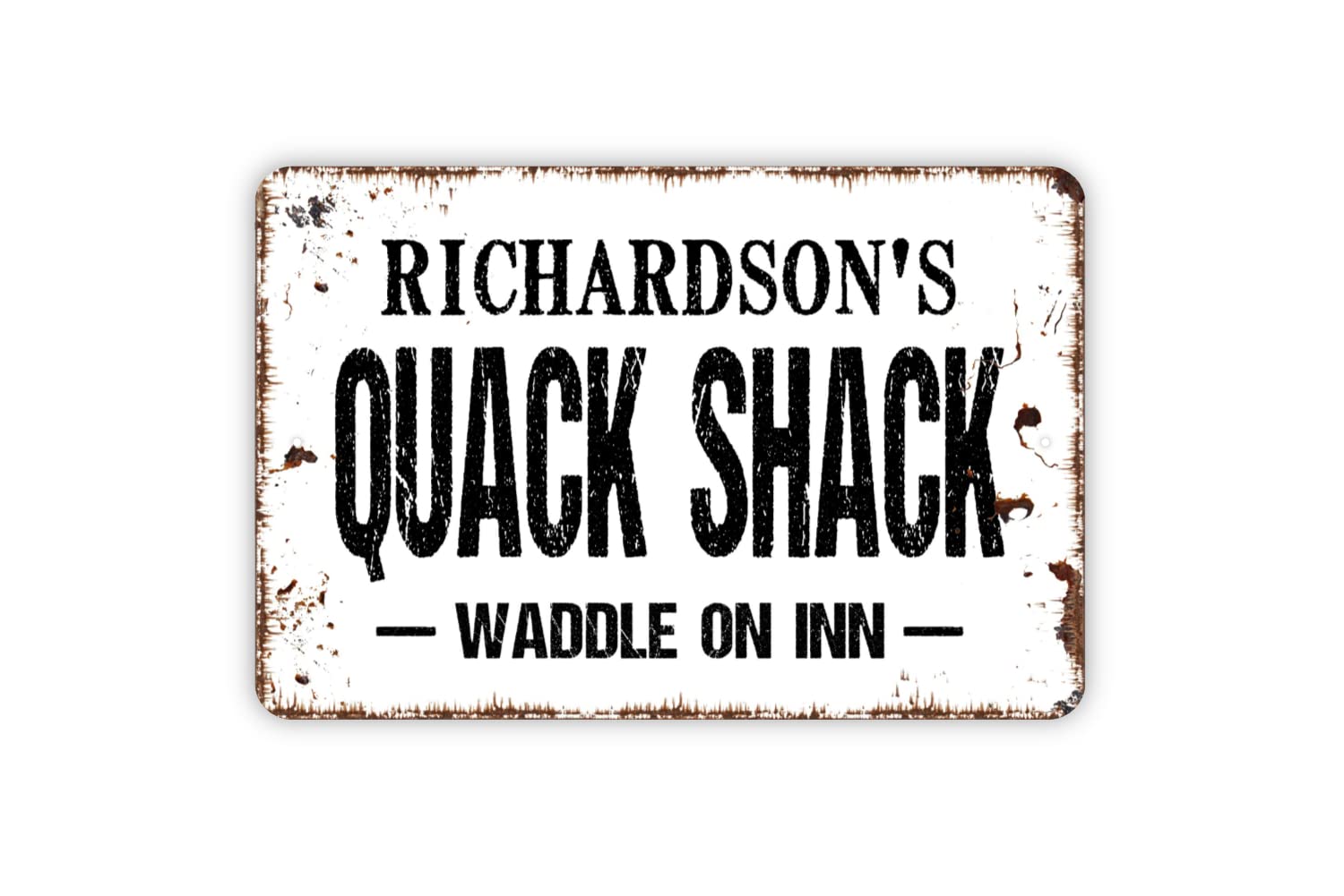 Gloss print metal sign with rounded corners