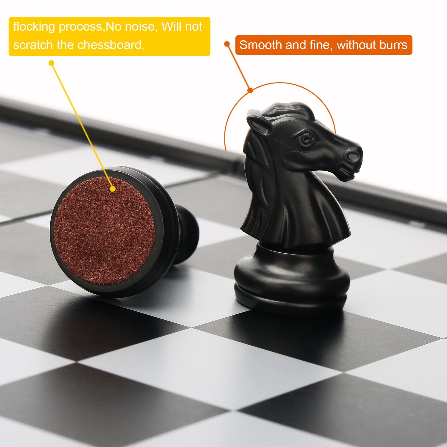 Foldable chess board with bundled storage pocket