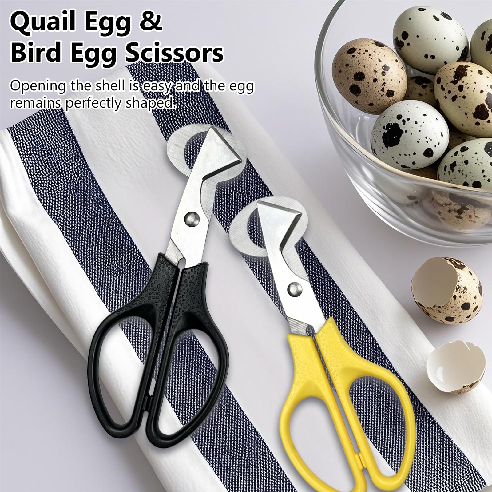 Quail egg cutter set of four yellow handle