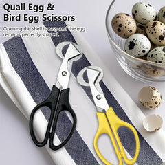 Quail egg cutter set of four yellow handle