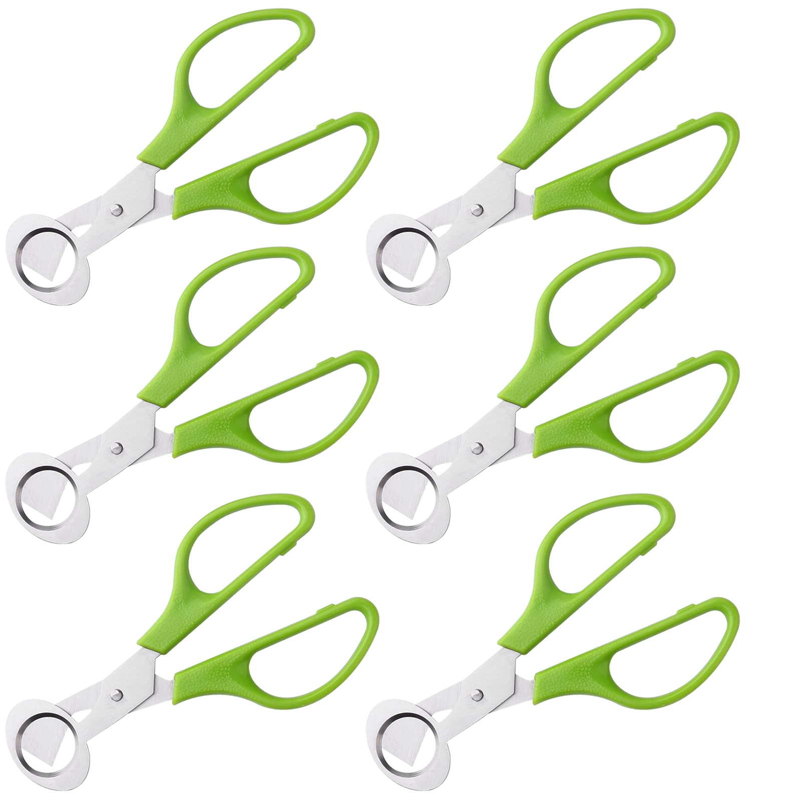 Quail egg cutter scissors with green ABS handles
