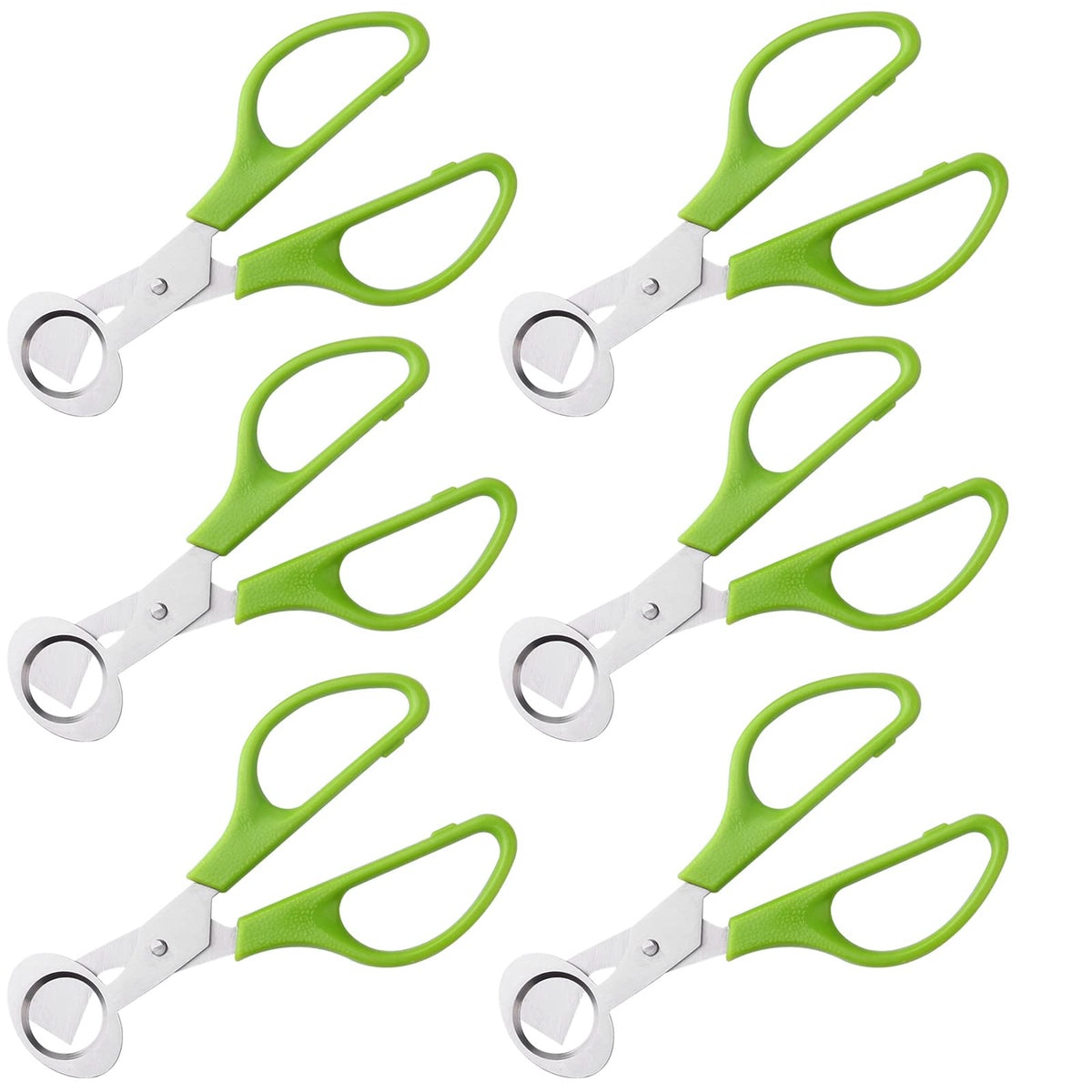 Quail egg cutter scissors with green ABS handles