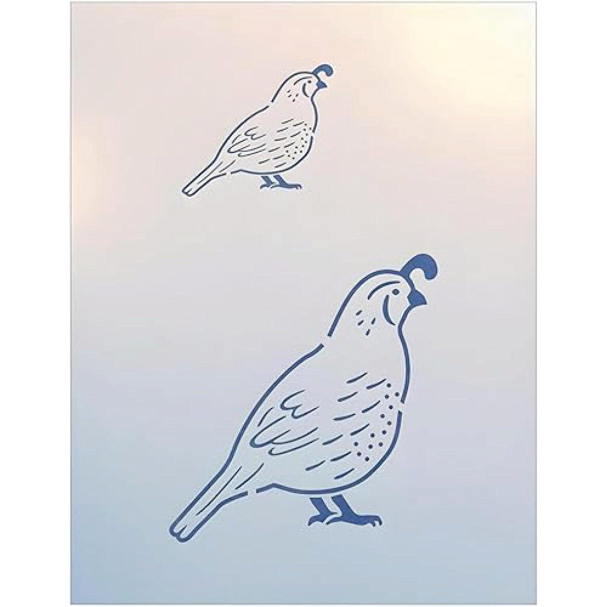 Quail stencil template large 6x5.3 inch stencil on sheet