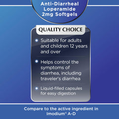 Relief for diarrhea symptoms due to acute sudden active and traveler's diarrhea